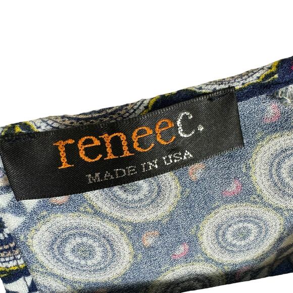 Renee C. Multicolor Lightweight Lined 3/4 Balloon Sleeve Mini Dress USA Size L - Picture 8 of 9